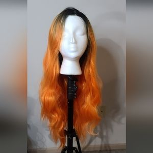 Dark Root to Orange Wig
